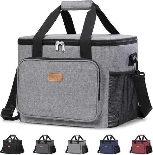 Vista 17 de Lifewit Lonchera mediana aislada, suave y refrigerante, para adultos, hombres y mujeres, color negro, 12 latas (9L)