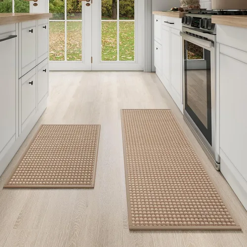 Vista 30 de YDKGL Alfombras de cocina antideslizantes y lavables, color negro, 17 x 30