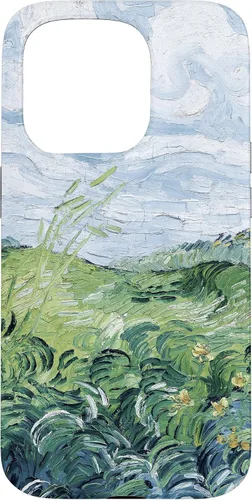 Vista 14 de Van Gogh - Carcasa para iPhone 17, diseño de campos de trigo verde