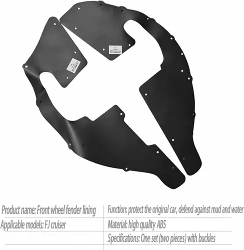 Vista 9 de FJ Cruiser - Aleta de barro delantera, goma negra, SUV, protector exterior del vehículo