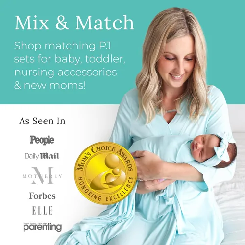 Vista 2 de Posh Peanut Bata de mamá para maternidad, parto de parto, ropa de descanso de lactancia suave, viscosa de bambú