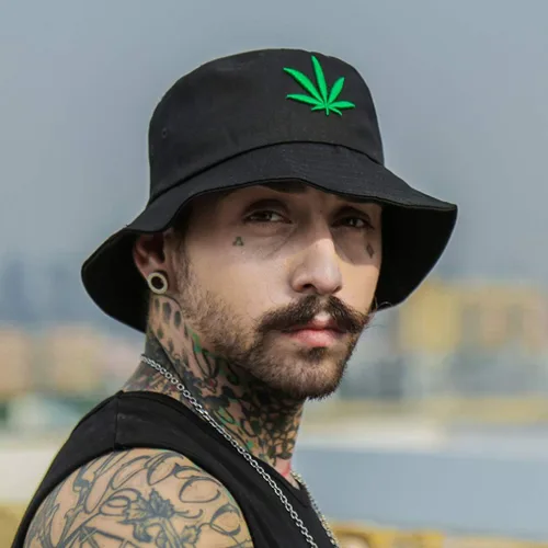 Vista 2 de Sombrero de marihuanahierba con protección solar, gorra de pesca plegable (tamaño 7-7 14), talla única
