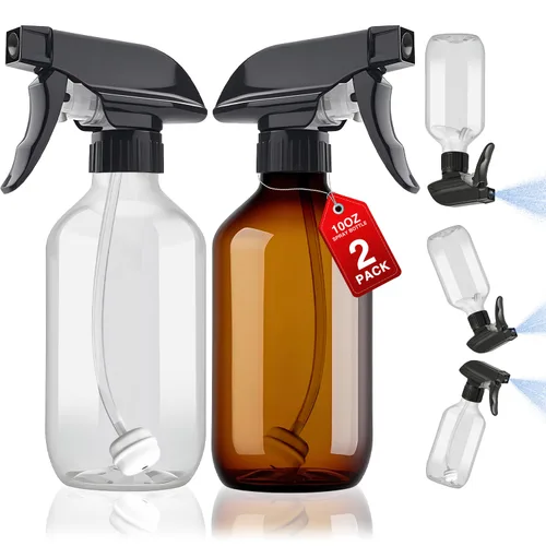 Vista 16 de AMORIX Botellas de Spray Plásticas 360° Botella de Agua para Limpieza 10 oz/300 ml Botella de Spray Invertida Pequeña Botella de Chorro con Boquilla