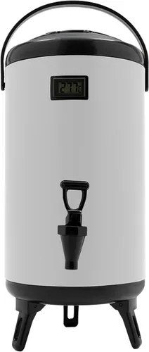 Vista 10 de Dispensador de bebidas aislado de acero inoxidable de 8/10/12 L, dispensador de bebidas calientes y frías con termómetro para café, té, leche, agua