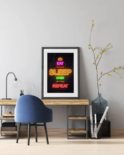Vista 4 de LIFVEAN Pósteres de juegos para habitación de niños, decoración de pared para niños, decoración de dormitorio, póster de luz negra de videojuegos