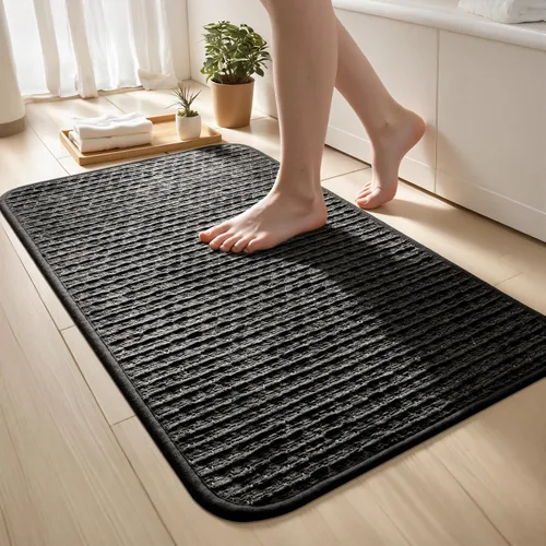 Vista 21 de Alfombra de Baño Fina Antideslizante con Respaldo de Goma de Secado Rápido Súper Absorbente Alfombras de Baño que Caben Debajo de la Puerta