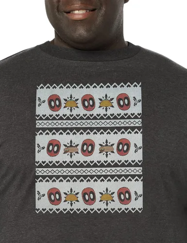 Vista 3 de Marvel Suéter clásico de Deadpool grande y alto para hombre, camiseta de manga corta