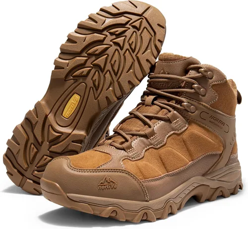 Vista 18 de NORTIV 8 - Botas de senderismo impermeables para hombre, zapatos de montañismo ligeros para exteriores