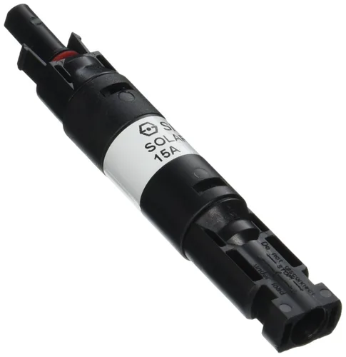 Vista 4 de Renogy 10A macho y hembra conector impermeable en línea portafusibles, w, negro