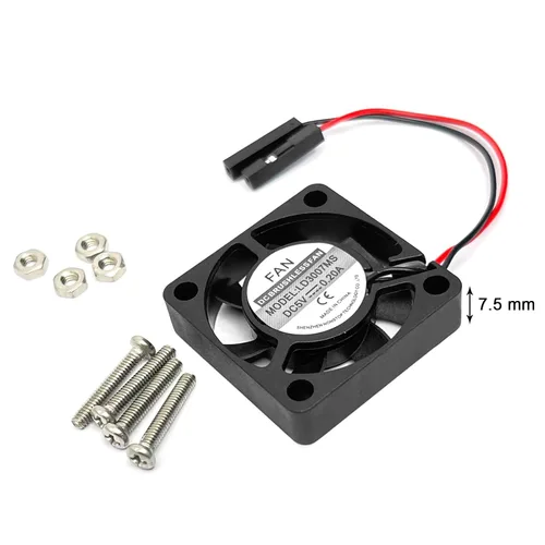 Vista 3 de Ventilador silencioso de CC de 1.181 in, ventilador de 3.3 V 5 V para Raspberry Pi 5, 4, 3, B+, 3007 4