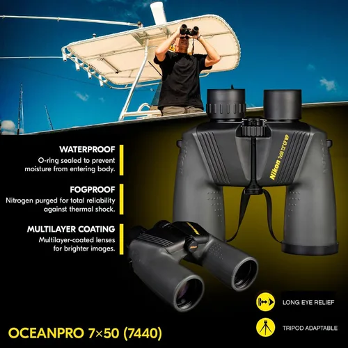 Vista 7 de Nikon 7440 OceanPro - Binoculares impermeables de 7 x 50, color negro
