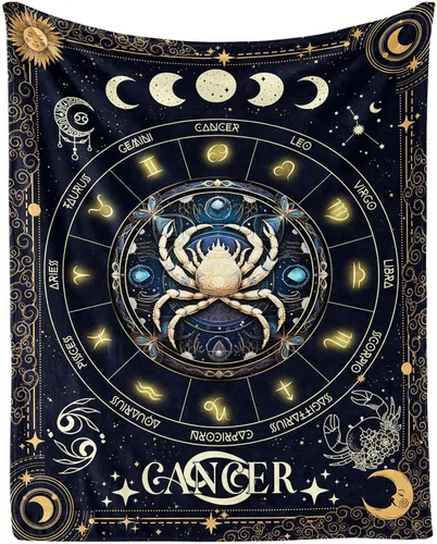 Vista 10 de Manta del Zodiaco Acuario para Niños y Niñas, Diseño Temático de Astrología Secreta Impreso, Mantas de Tiro para Niños, Regazo, Silla, Manta Suave