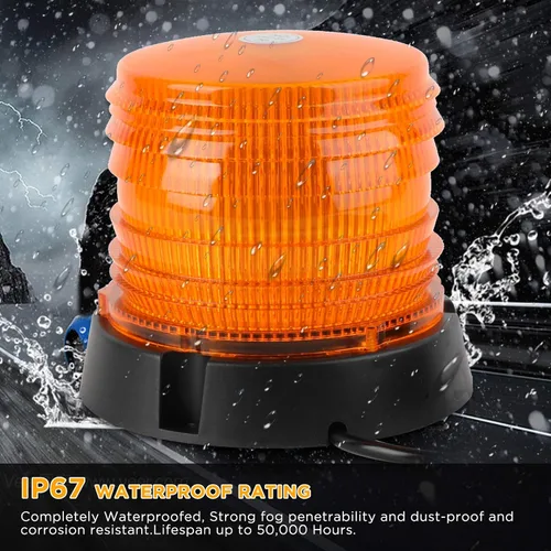 Vista 6 de ASPL Luces de Baliza Intermitente de Advertencia LED, 60 Luces LED Ámbar Intermitentes de Seguridad Estroboscópicas con Magnético y Cable Recto