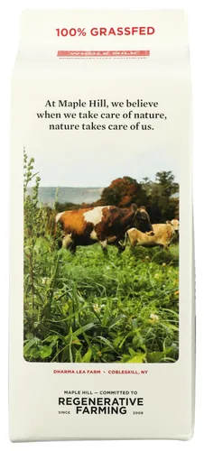 Vista 4 de Maple Hill Creamery - Leche entera 100% orgánica, de ganado alimentado con hierba, 64 onzas