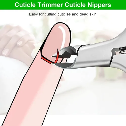 Vista 5 de CGBE Cortadora de cutículas, pinza de cutícula de 3/4 de mandíbula extremadamente afilada, herramientas profesionales para recortar cutículas
