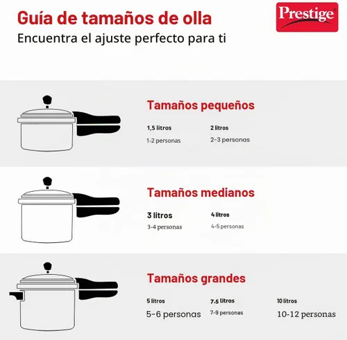 Vista 7 de Ollas a presión de aluminio Prestige Popular, Plateado