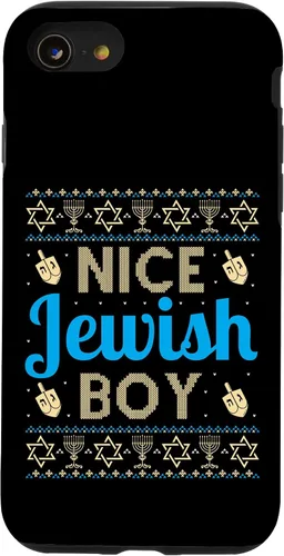 Vista 18 de Nice Jewish Boy Ugly Hanukkah Sweater Funny Jewish Chanukkah Case for iPhone 16