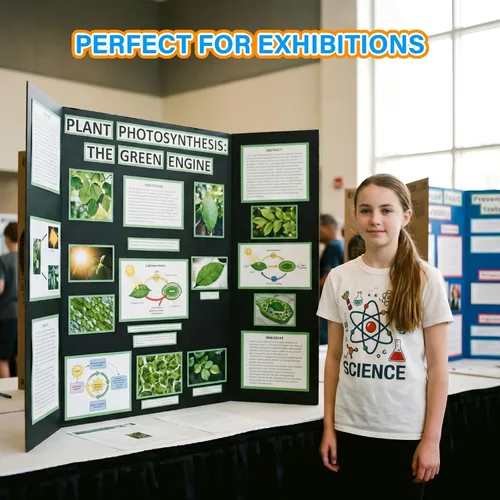 Vista 6 de WINTS 36" x 48" Large Trifold Poster Board,2 Pack Black Corrugated Project Boards for Science Fair, School Projects,Photo Displays