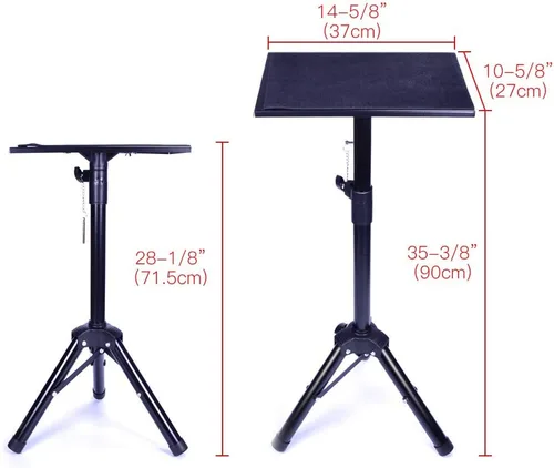 Vista 2 de SUMAG Trípode de metal negro mesa mágica Trucos mágicos Mesa de mago Escenario Cerca de la calle Accesorios Altura ajustable Fácil de llevar