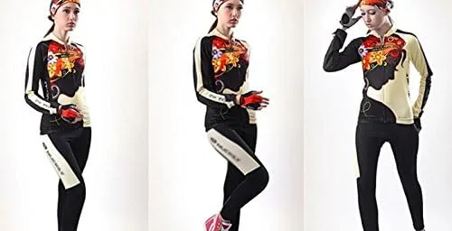 Vista 4 de sponeed Conjunto de camiseta de ciclismo para mujer, de manga larga, con protección UV