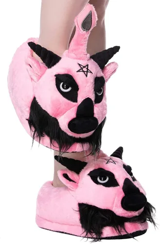Vista 2 de Killstar Dark Lord Satanic Baphomet Goat Punk Bubblegum Pantuflas KSRA003778