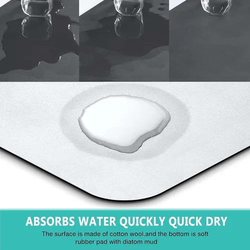 Vista 4 de Tapete protector contra salpicaduras para grifo de fregadero de cocina - 2 piezas, tapete súper absorbente de secado rápido, accesorios