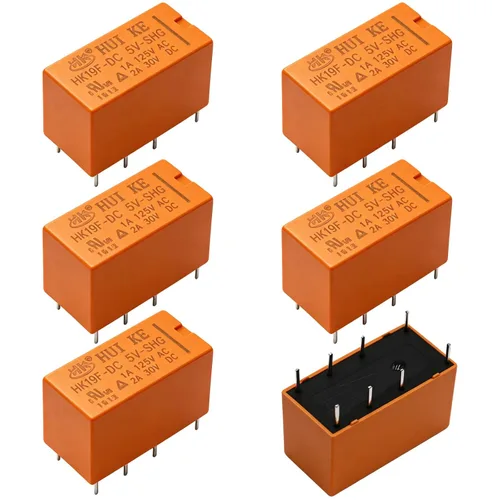 Vista 10 de Tnisesm /6 unids bobina DPDT PCB Relé de alimentación DC 3 V 8 pines Mini Relé de potencia PCB Relé HK19F-8P-3V