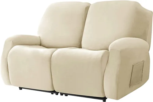 Vista 14 de Funda de terciopelo para sofá reclinable con abertura, funda elástica para sofá reclinable, funda elástica para muebles antideslizantes con parte