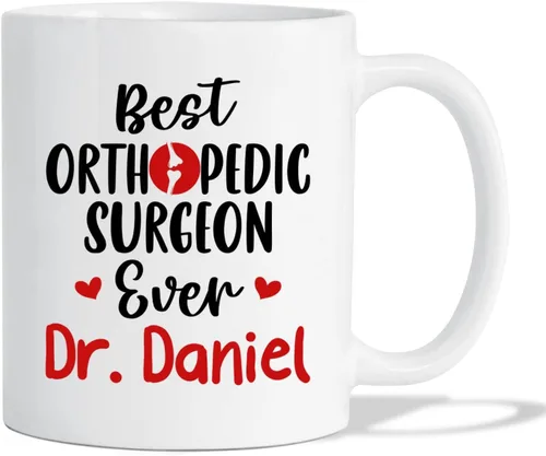 Vista 10 de Taza de café con nombre personalizada para hombres, mujeres, cirujano médico, taza de café blanca personalizada para cirujano ortopédico, taza
