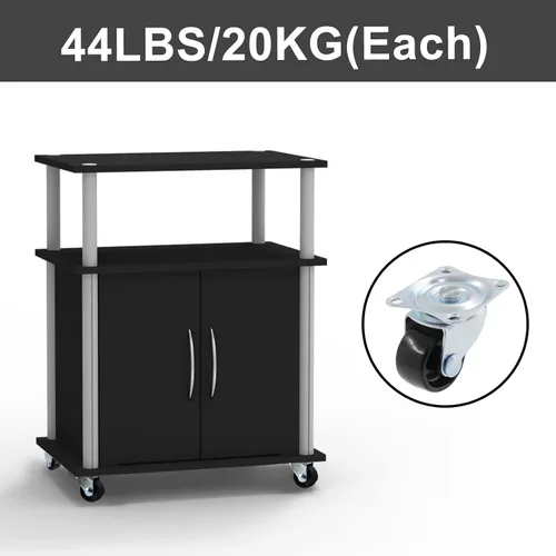 Vista 3 de Luomorgo Ruedas giratorias de 1 pulgada de diámetro Base de goma con placa superior rectangular y rodamientos resistentes 8 piezas