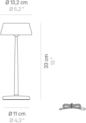 Vista 6 de Zafferano Luz de la hermana (Color: azul anodizado) Lámpara de mesa LED regulable recargable