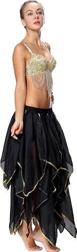 Vista 7 de Falda de gasa de lentejuelas para traje de mujer