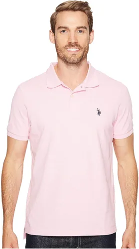 Vista 13 de Polo de piqué de algodón sólido para hombre con pequeño Pony Gris jaspeado