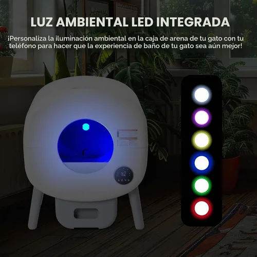Vista 7 de Fsitego Caja de arena para gatos autolimpiante: caja de arena automática extra grande para múltiples gatos, sin olor, controlada por aplicación