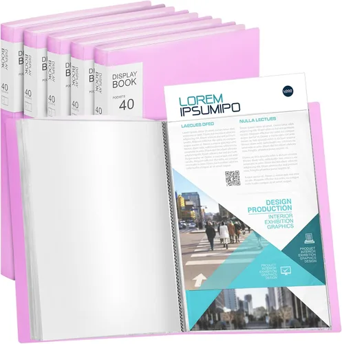 Vista 13 de Marspark - Carpeta de 4 piezas con fundas de plástico grande de 8.5" x 11", libro de presentación de 40 bolsillos con 80 páginas, carpeta