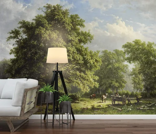 Vista 4 de Murwall Nature Wallpaper Rural Life Wall Mural Natural Wallpaper Landscape Wall Mural Tree Wallpaper Hallway
