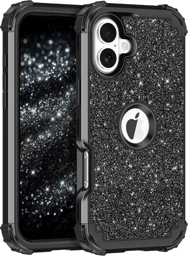 Vista 8 de LONTECT Funda para iPhone 15 Plus con purpurina brillante 3 en 1, a prueba de golpes, resistente, híbrida, resistente, funda protectora de alto
