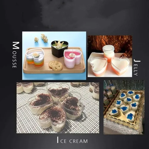 Vista 6 de Mini vasos de postre de 4 onzas, vasos de muestra de sabor transparente, 25 piezas reutilizables de plástico para postres + tapa + cuchara