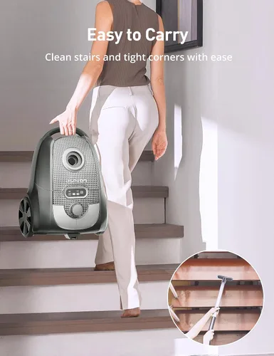 Vista 7 de Aspiron Aspiradora con recipiente en bolsa, gris