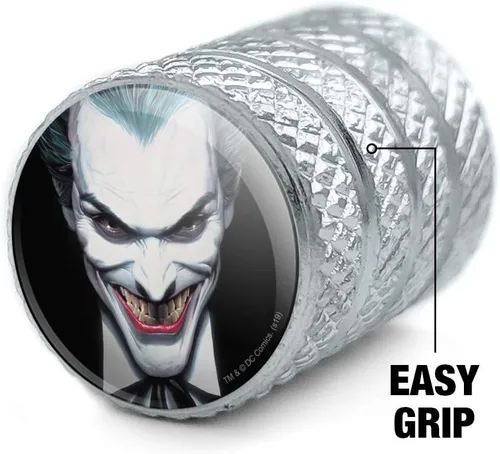 Vista 3 de GRAPHICS & MORE Batman Alex Ross Joker Head - Tapones de válvula de aluminio