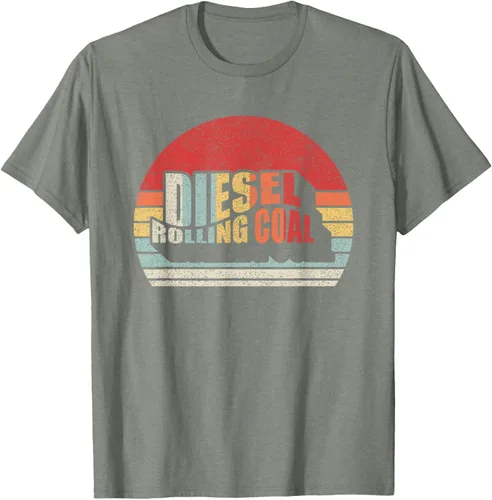 Vista 21 de Camiseta de camión diésel con motor diésel retro y divertido de carbón, Negro