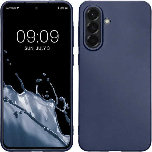 Vista 173 de kwmobile Funda compatible con Samsung Galaxy A12 - Funda protectora de silicona TPU suave y delgada - Azul Báltico