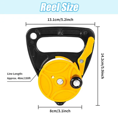 Vista 7 de Anclaje compacto de 150 pies para kayak con tapón de pulgar para buceo submarino de seguridad