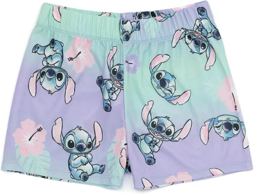 Vista 5 de Disney Lilo And Stitch - Conjunto de 2 pijamas para niñas, diseño animado de alienígena, pantalones cortos, ropa de dormir