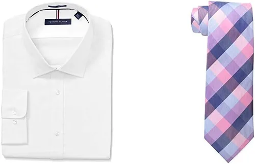 Vista 7 de Tommy Hilfiger Camisa de vestir sólida sin planchado para hombre Azul