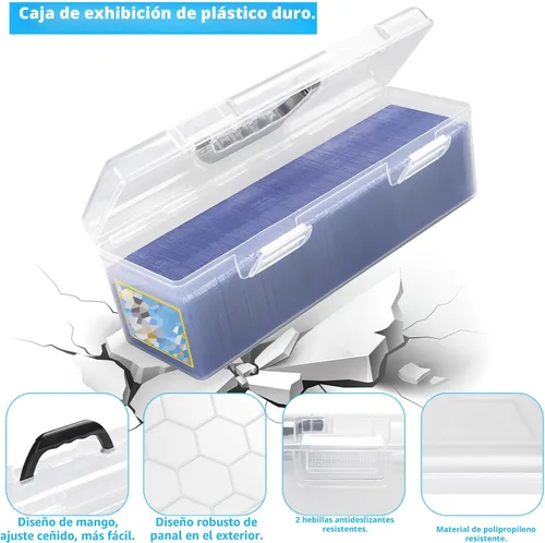 Vista 4 de SUNEZLGO Caja de almacenamiento para Toploader, caja de almacenamiento de tarjetas intercambiables de plástico, estuche de naipes de juego, grande