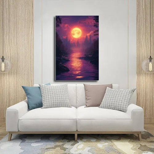 Vista 5 de Abstract Vaporwave Synthwave Print – Neon Digital Dreamscape Poster – Modern Retro Wall Decor for Youth Rooms Poster Canvas Artwork Prints Rustic