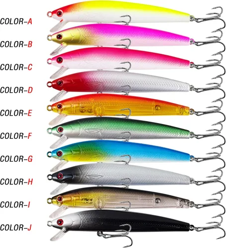 Vista 4 de Señuelos de pesca, señuelo grande y duro Minnow VIB con gancho de agudos Life-Like Swimbait Fishing Bait Popper Crankbait Vibe Sinking Señuelo
