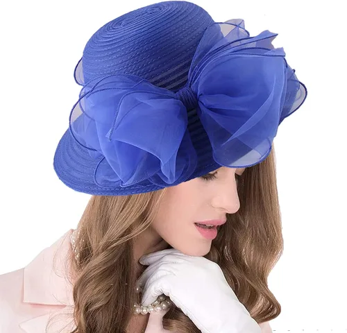 Vista 19 de seven wolves Sombrero de sombrero de iglesia Derby para mujer, sombrero de ala ancha para el sol beige B