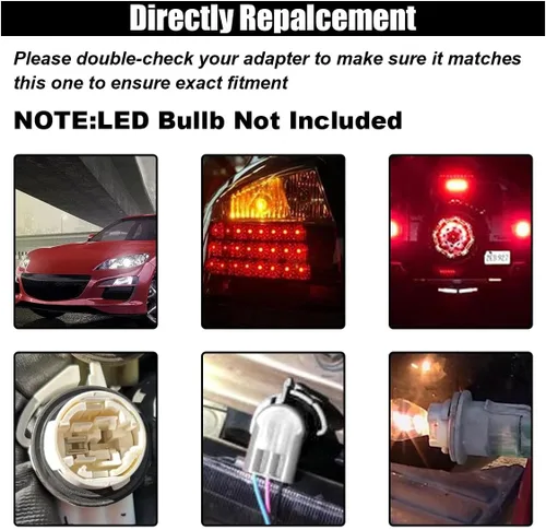 Vista 5 de 4 conectores de arnés precableados 3156, adaptadores de enchufe de bombillas LED para automóvil, conectores de enchufe de enchufe para bombilla